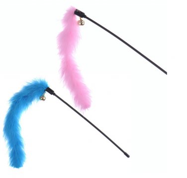 Randomly color Turkey Feather Wand Stick For Cat Catcher Teaser Toy For Pet
