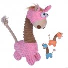 Cute Little Horse Stripe Design Dog Toys Soft Warm Pets Cat Puppy Chew Squeaker Toy (Pink)