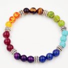 New 7 Chakra Bracelets Bangle Colors Mixed Healing Crystals Stone Chakra Pray Mala Bracelet 62B4