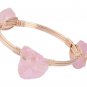 Elegant Style Gold Color Bracelets Natural Stone Purple Pink Quartz Crystal Bracelet Bangles YB775