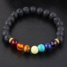 Mutlicolor Design Mens Bracelets Lava 7 Chakra Healing Balance Beads Bracelet