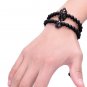 Natural Stones Knight Helmet Bracelet Tiger Eye Lapis Lauzi Stone Bead Bracelet (Black 1)