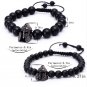 Natural Stones Knight Helmet Bracelet Tiger Eye Lapis Lauzi Stone Bead Bracelet (Black 2)