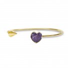 Gold Color Bracelet & Bangle Snake Chain With Barrel Clasp Fit Bead Charms Natural Stone (Purple)