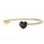 Gold Color Bracelet & Bangle Snake Chain With Barrel Clasp Fit Bead Charms Natural Stone (Black)