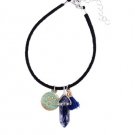 Handmade 3pcs Pendant With Tassel Bullet Shape Opal Charm Bohemia Charm Bracelet (Sapphire)