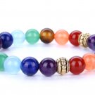 7 Chakra Bracelets Bangle Colors Mixed Healing Crystals Birthstone Chakra Pray Mala Bracelet (3)