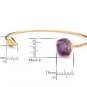 Purple Natural Stone Bangels Gold Color Bangle Adjustable Size Quartz Natural Stone Bangles