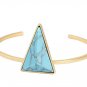 Gold Color Chain Blue Stone Bracelets Triangle Shaped Natural Stone Bangles