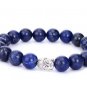 Natural Lava Stone Buddha Beads Bracelet Natural Stone Bead Healing Balances (Lapis Lazuli)