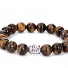 Natural Lava Stone Buddha Beads Bracelet Natural Stone Bead Healing Balances (Tiger)
