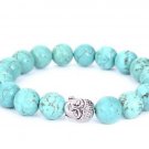 Natural Lava Stone Buddha Beads Bracelet Natural Stone Bead Healing Balances (Turquoise)