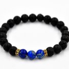 Healing Balance Beads Birthstone Bracelet Rhinestone Reiki Prayer Stones Bracelet (Blue)