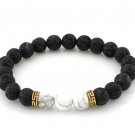 Healing Balance Beads Birthstone Bracelet Rhinestone Reiki Prayer Stones Bracelet (White)