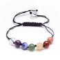 Natural Stone Chakra Beads Bracelet Multilayer Wrap Adjustable Braided Rope YB648