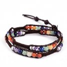 Natural Stone Chakra Beads Bracelet Multilayer Wrap Adjustable Braided Rope YB772