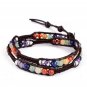 Natural Stone Chakra Beads Bracelet Multilayer Wrap Adjustable Braided Rope YB772