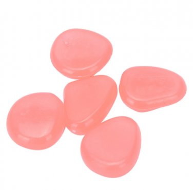 100pcs/bag Luminous Pebbles Stones Glow In The Dark Garden Ornaments (Orange Red)