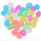 100pcs/bag Luminous Pebbles Stones Glow In The Dark Garden Ornaments (Mixed color)