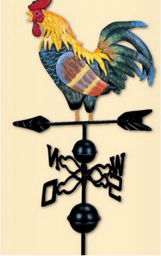Painted cock wind vane flower insert country style classic garden decoration
