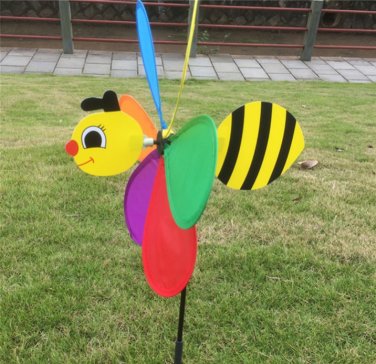 Cute 3D Large Animal Bee Windmill Wind Spinner Whirligig Yard Garden Decor Foldable