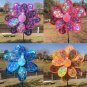 Double Layer Peacock Laser Sequins Windmill Colourful Wind Spinner Home Garden (Orange)
