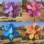 Double Layer Peacock Laser Sequins Windmill Colourful Wind Spinner Home Garden (Purple)