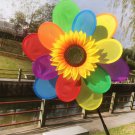 Double Layer Peacock Laser Sequins Windmill Colourful Wind Spinner Home Garden (Purple)