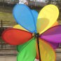 Double Layer Peacock Laser Sequins Windmill Colourful Wind Spinner Home Garden (Purple)