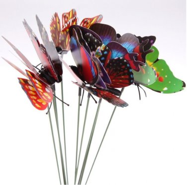 10pcs Colorful Creative Flowerpot Decor Garden Decoration Butterfly Garden Beautiful Ornaments