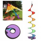 1PC Rainbow Spiral Windmill Tent Colorful Wind Spinner Garden Home Decorations New -Y102