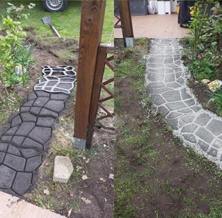 Plastic path maker mold 40*40cm manually paving cement brick stone road