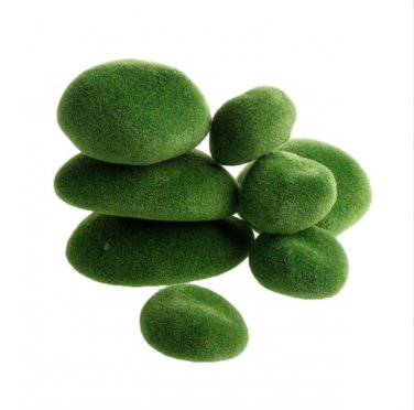 8pcs Green Artificial Moss Stones Grass Plant Poted Home Garden Decor Landscape