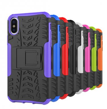 50PCS Case for iPhone 8 Armor Slim 2 in1 Kickstand PC TPU Shockproof Case Cover