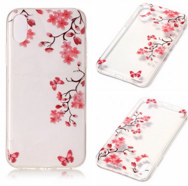 iPhone 8 Case New Arrival Hot Soft TPU Flowers Butterfly Painted Phone Skin Transparent Clear (6)