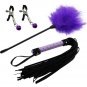 7pcs Beingner Fetish SM Slave Couple Handcuffs Bondage Sex Bed Restraints Kit (Purple)