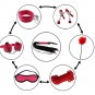 7pcs Beingner Fetish SM Slave Couple Handcuffs Bondage Sex Bed Restraints Kit (Red)