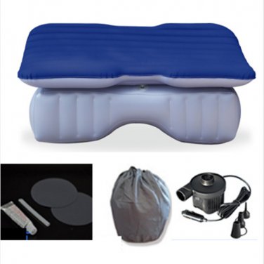 Car Travel Inflatable Mattress Car Inflatable Bed Air Bed Cushion Thickening sex sleep (Dark blue)