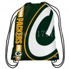 35*45 cm custom design Green Bay Packers logo drawstring backpack with knitted polyester rope