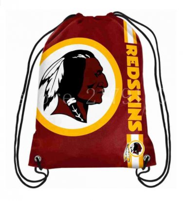35*45 cm Washington Redskins logo drawstring backpack for outdoor sports use with grommets