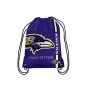 35*45 knitted polyester Baltimore Ravens Big Logo side Stripe drawstring backpack
