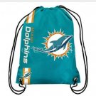 35*45 cm Miami Dolphins drawstring backpack with free shipping knitted polyester material