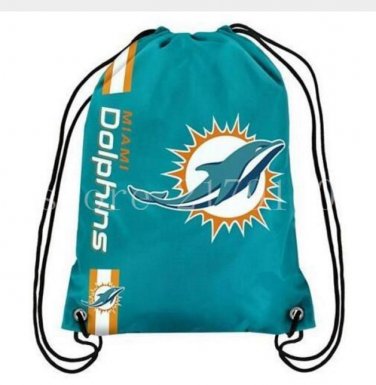 35*45 cm Miami Dolphins drawstring backpack with free shipping knitted polyester material
