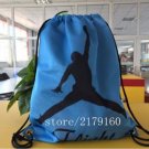 35*45 cm basketball logo sports knitted polyester drawstring backpack Metal Grommets
