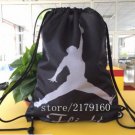 35*45 cm basketball logo sports knitted polyester drawstring backpack Metal Grommets