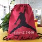 35*45 cm basketball logo sports knitted polyester drawstring backpack Metal Grommets