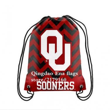 35*45 cm NCAA Oklahoma Sooners Forever Drawstring Backpack fan flag bag sport backpack
