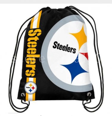 Pittsburgh Steelers drawstring backpack with strong knitted polyester material Metal Grommets