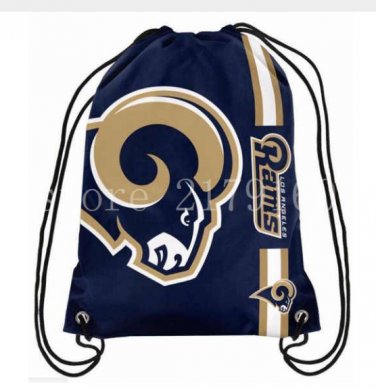 35*45 cm knitted polyester rams forever drawstring backpack Metal Grommets