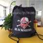 Knitted polyester Nebraska Cornhuskers blackshirts drawstring backpack Metal Grommets